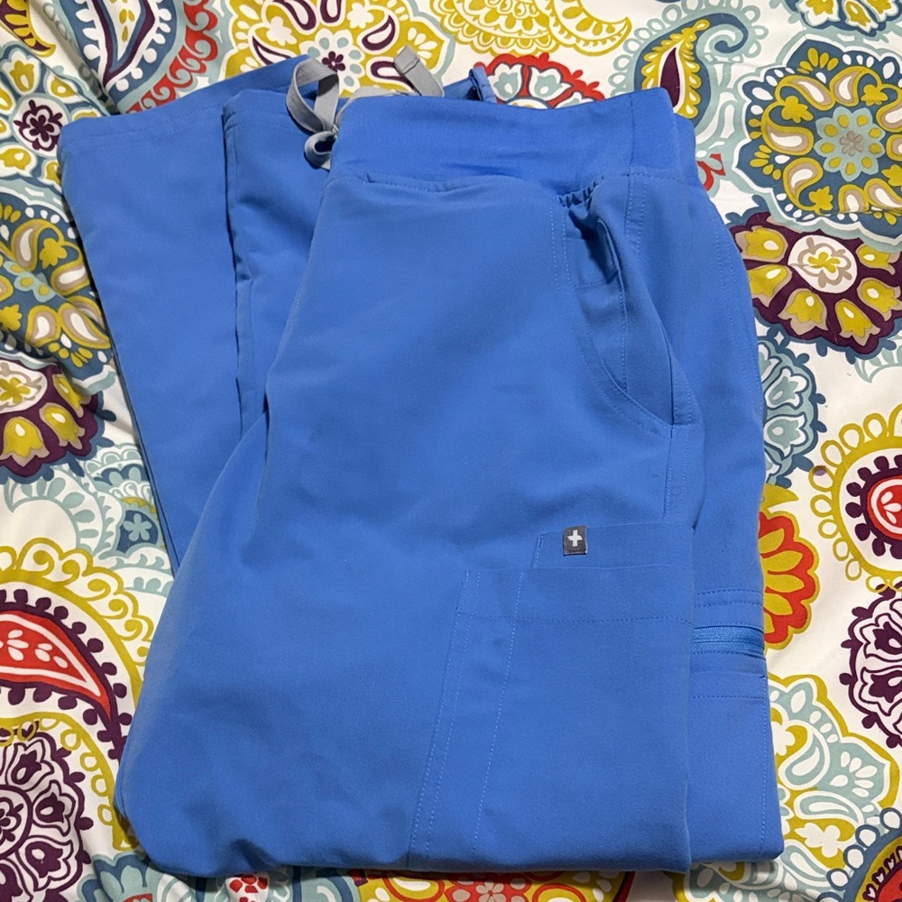 Figs Blue Scrub Pants (Medium)
